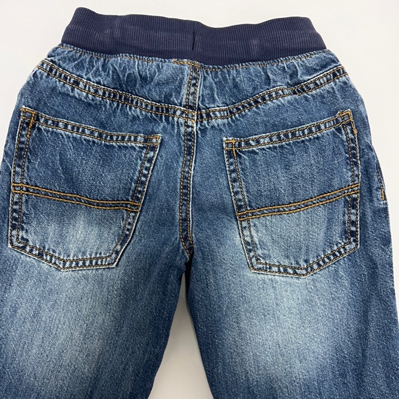 Carter’s Boys size 5T blue jeans, comfortable drawstring waist, w/fade accents. - Picture 4 of 6